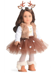 Sweet Dolly Christmas deer headwear adds a cute seasonal touch for 18-inch dolls.