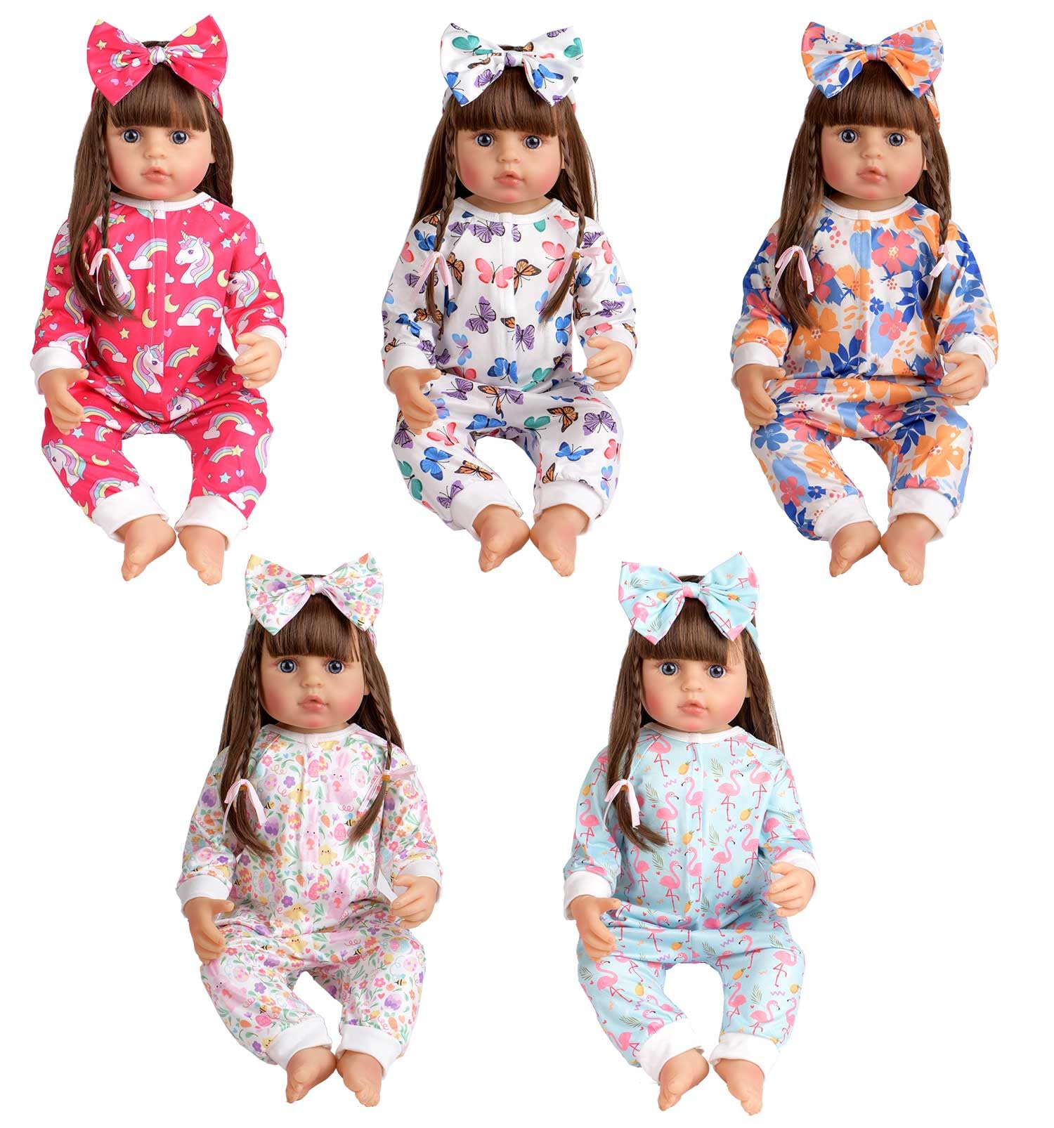 Sweet Dolly cute bunny jumpsuit with headband for cuddly pretend play