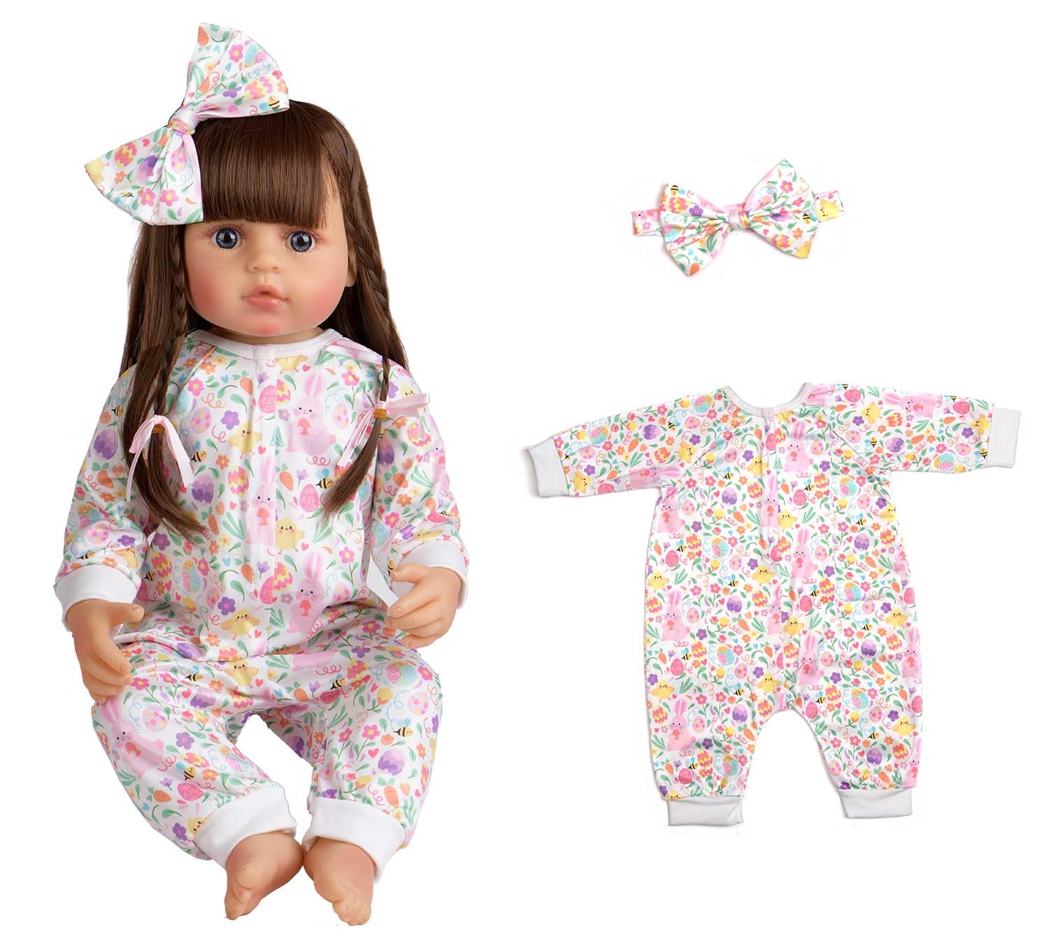 Sweet Dolly floral jumpsuit with headband for joyful dress-up moments