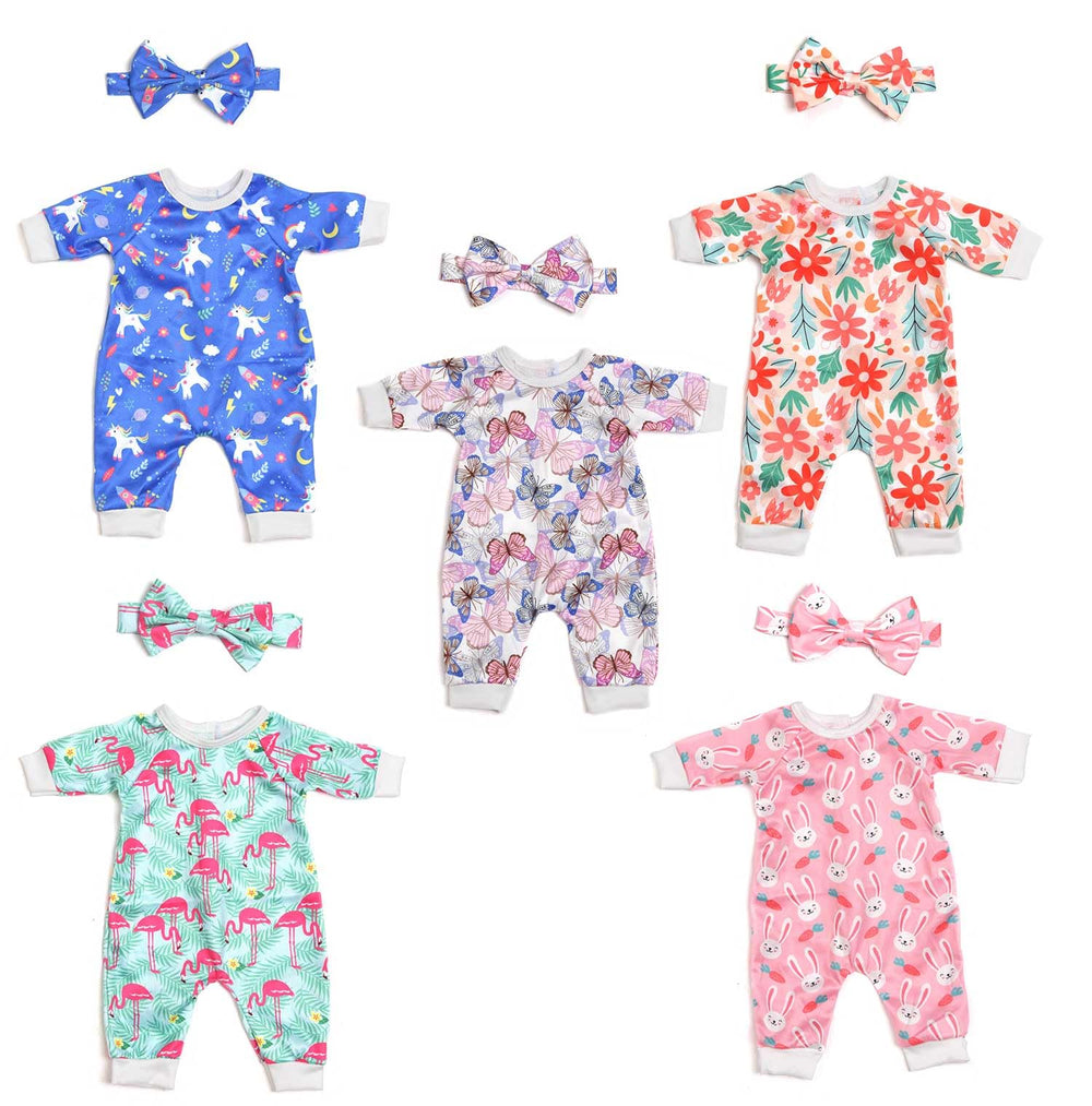 Sweet Dolly purple butterflies jumpsuit with headband for colorful dress-up