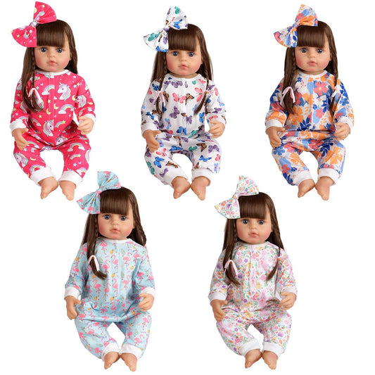 Sweet Dolly unicorn bow headband complements the jumpsuit for adorable dress-up moments