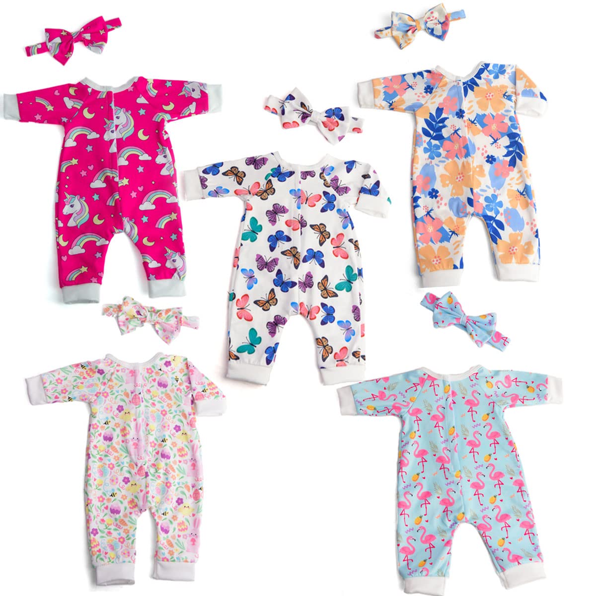 Sweet Dolly unicorn bow headband complements the jumpsuit for a cute, coordinated look.