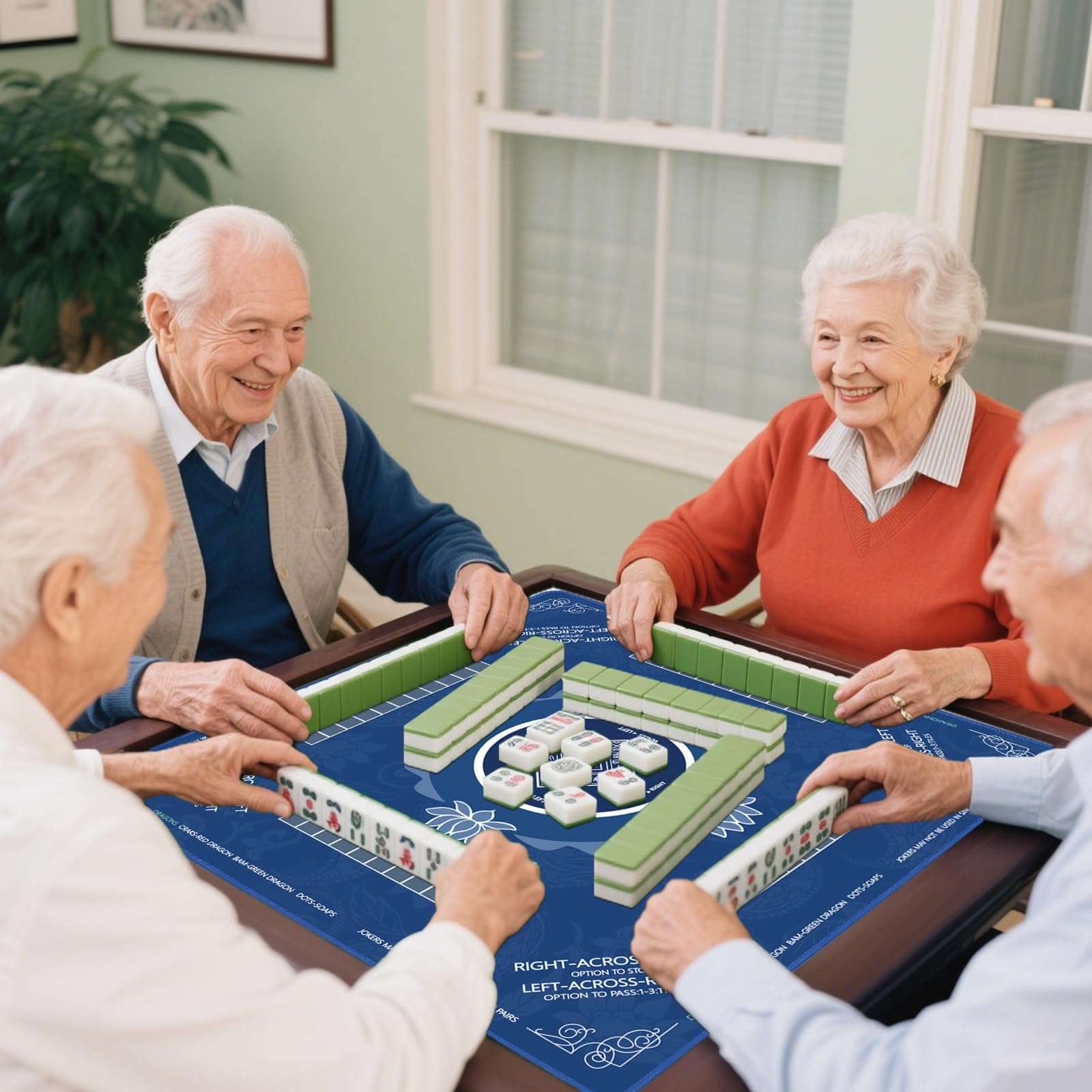 Sweetone Mahjong Mat protects tabletops from scratches and wear during games.