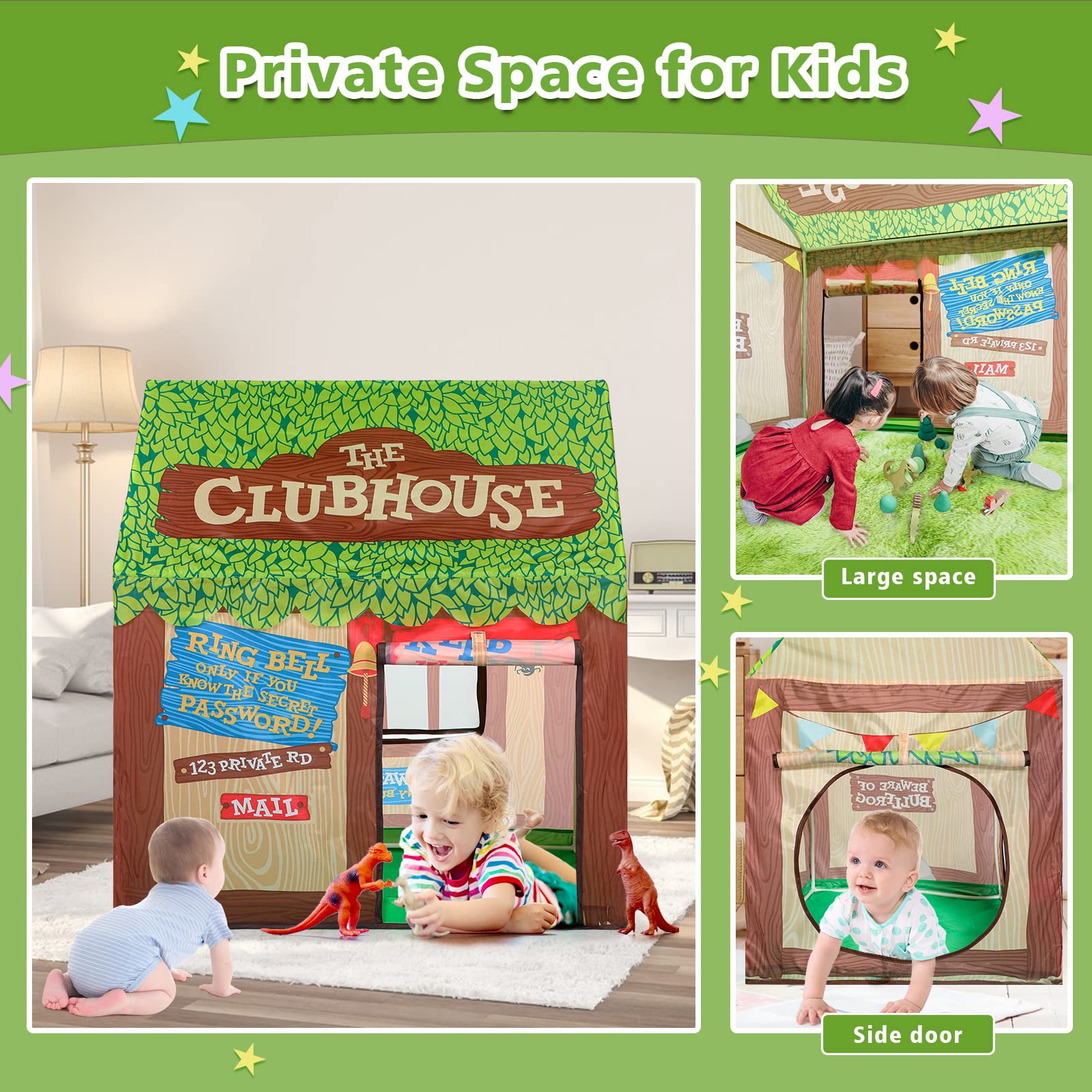 SweHouse Kids Play Tent portable design is lightweight for quick setup anywhere.