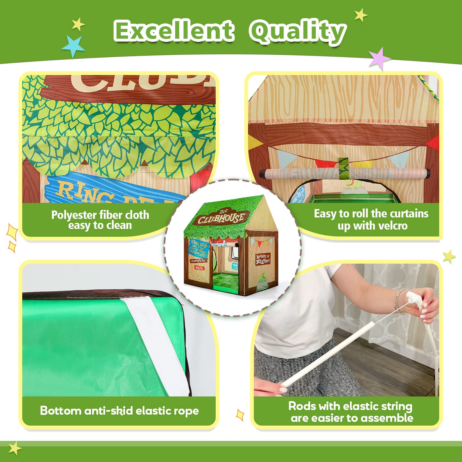 SweHouse Kids Play Tent roomy space provides easy toddler access and movement.