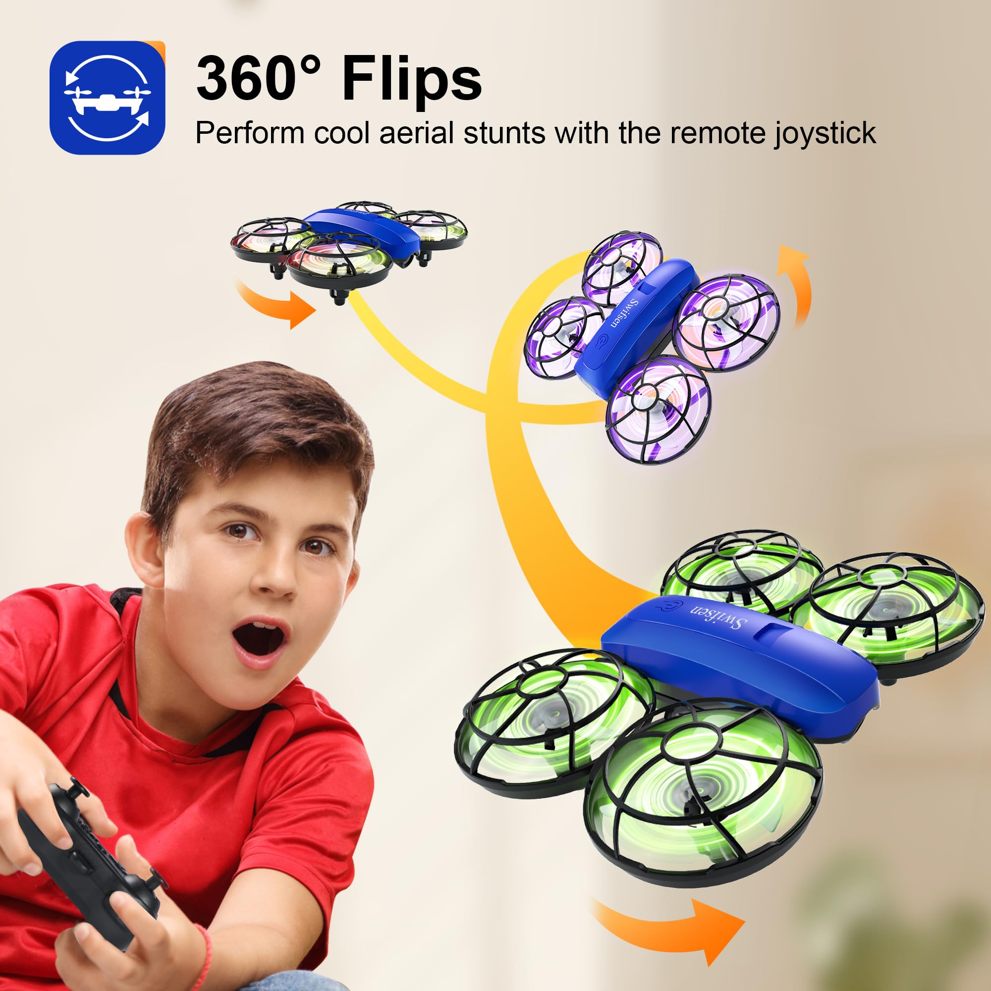 Swifsen Drones for Kids throw-go action enables rapid takeoffs