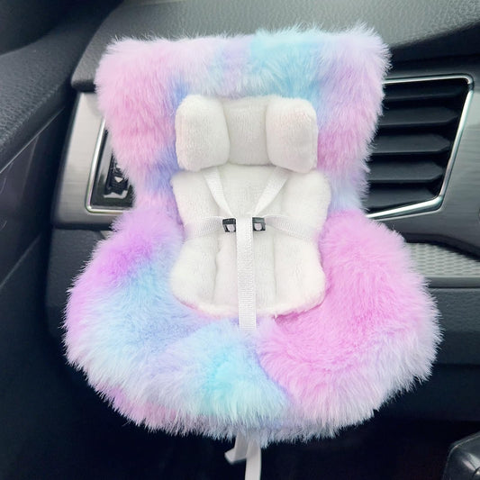 SwiftServ doll car seat with air vent clip secures 17cm dolls during travel.