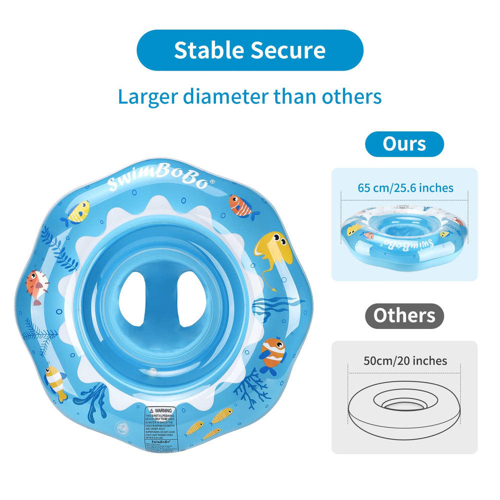 Swimbobo baby float offers a comfortable seat to help your child stay upright.