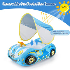 Swimbobo pool float features safety seat and leg holes for stable water play.