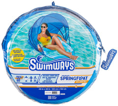 SwimWays Spring Float Recliner measures 55 x 38 x 15.5 inches for most adults