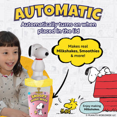 Auto-start feature activates when lid is in place for mess-free use.