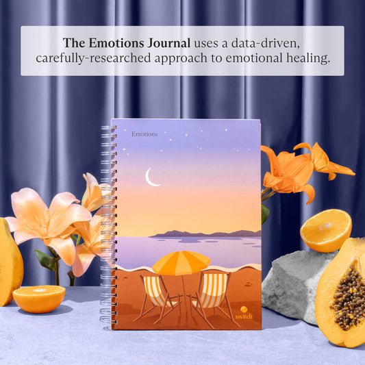 Switch Research Emotions Journal interior illustrations spark calm reflection.