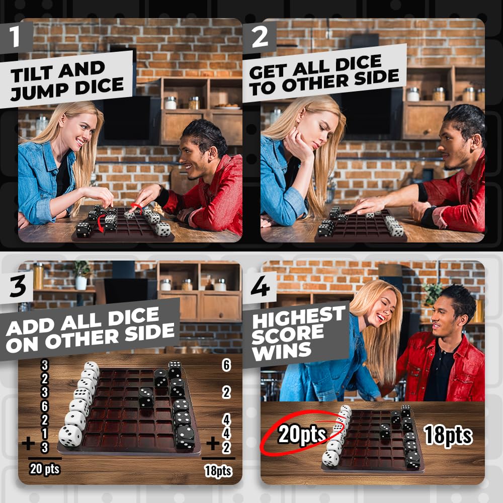 SWOOC Dittle Dice Battle two-player face-off with dice leaping across the board.