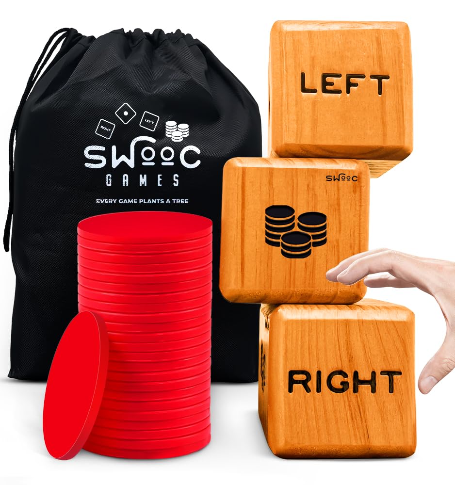 SWOOC Games giant dice-oversized 3.5-inch for dramatic outdoor play.