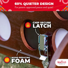 SWOOC quiet-design giant four-in-a-row for calmer backyard play