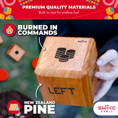 SWOOC Games sustainable New Zealand pine dice crafted to last.