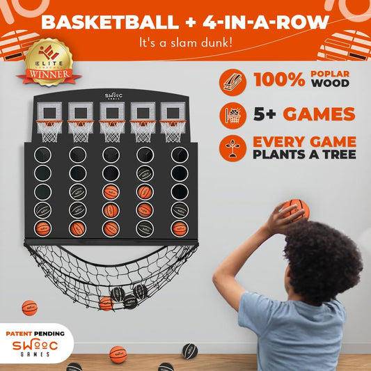Swooc giant basketball 4-in-a-row action boosts fast-paced room entertainment