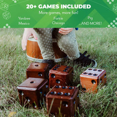 SWOOC weatherproof dice set withstands sun and rain for all-season outdoor use.