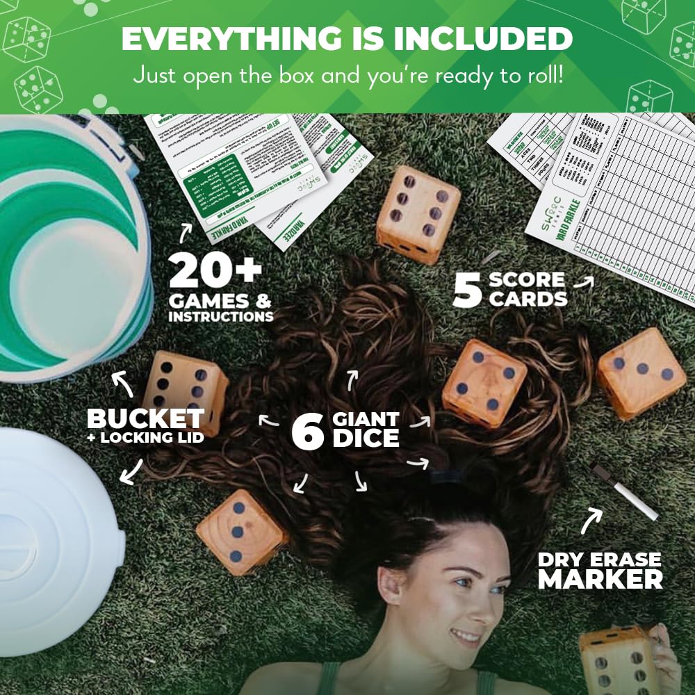 SWOOC Yardzee all-weather dice set designed for outdoor use