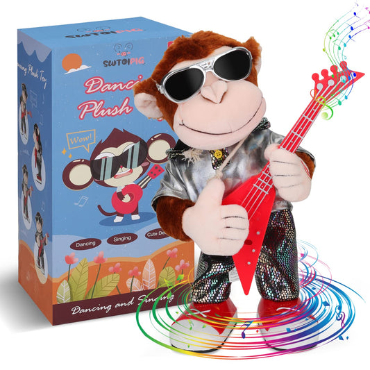 SWTOIPIG Dancing Monkey Plush Toy front view shows its punk styling for creative play