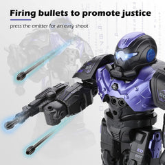SWTOIPIG RC robot combat upgrade with cannon rack and shield sparks imaginative battles.