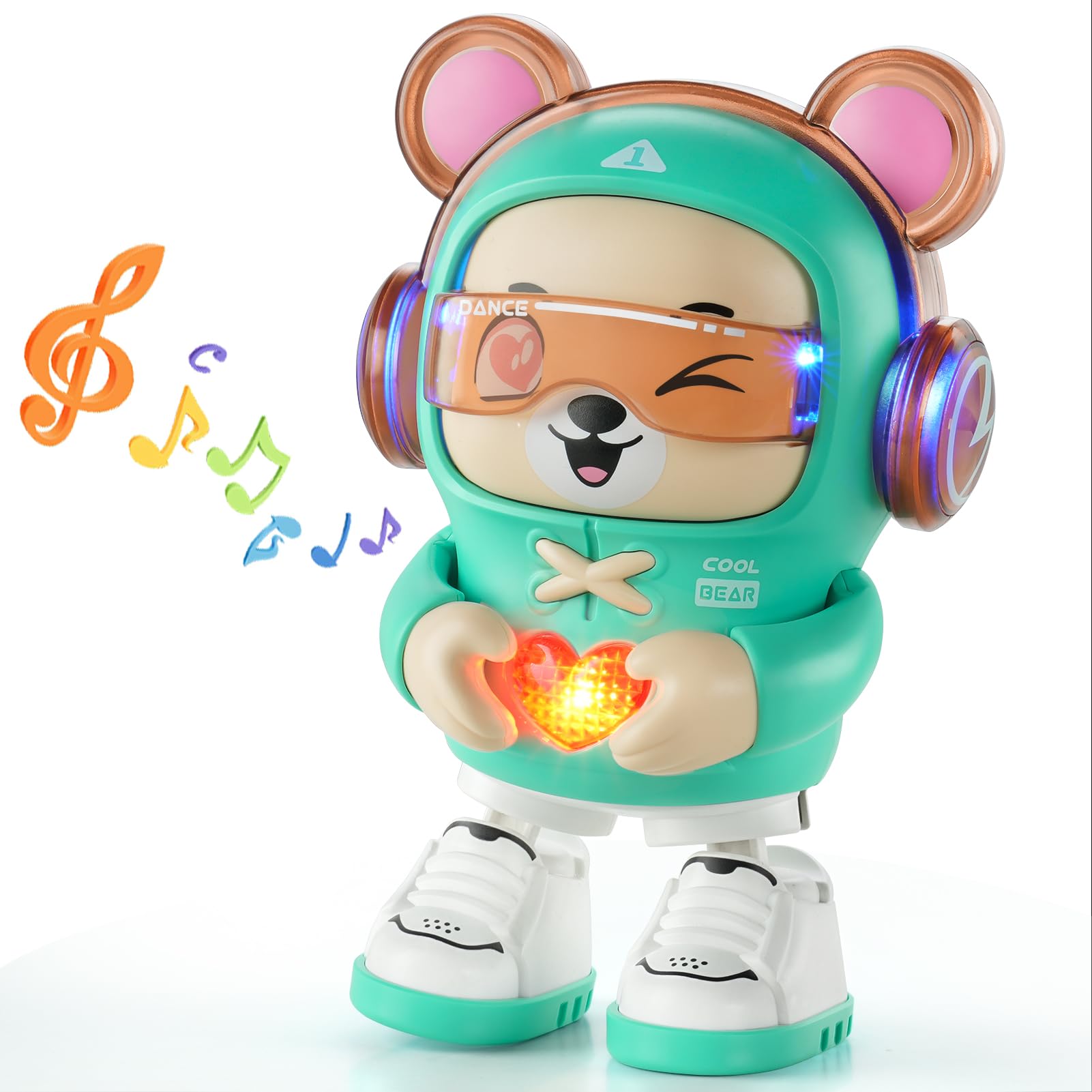 SXJ dancing bear toy front view showing engaging motion for early play