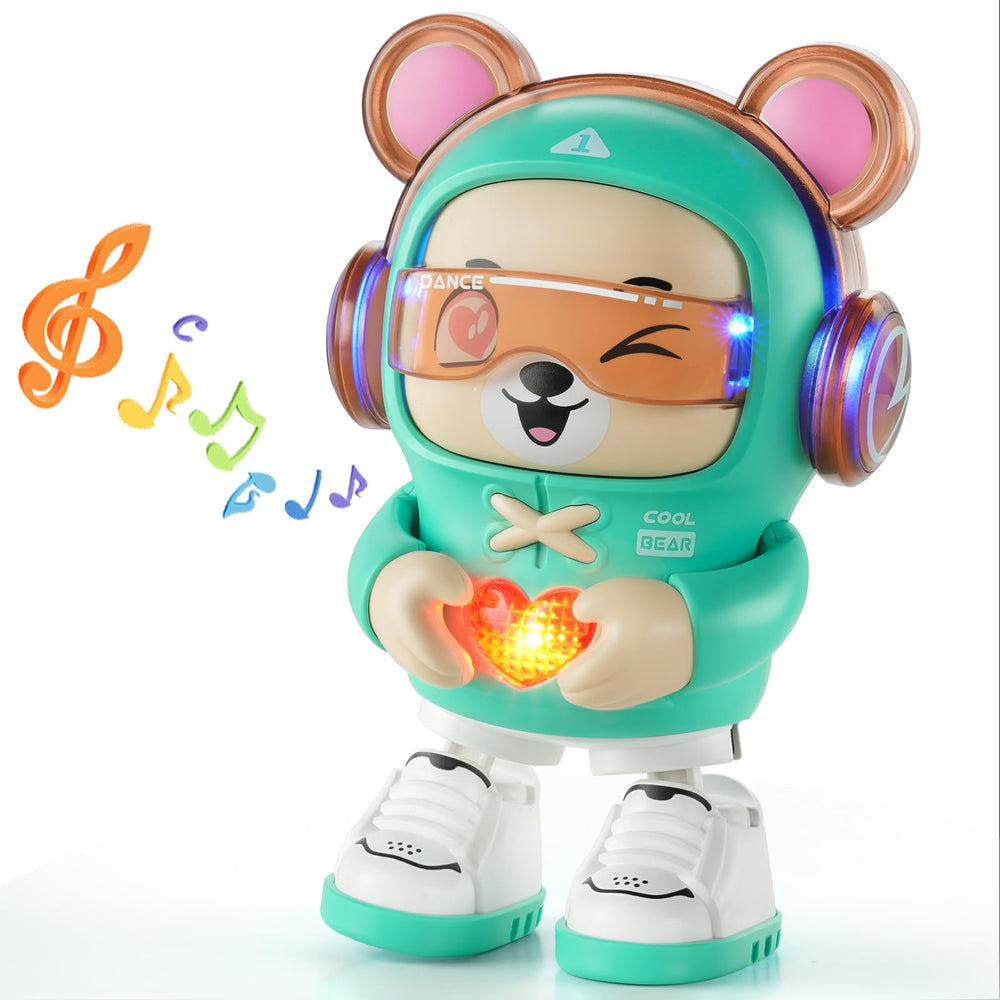 SXJ dancing bear toy front view showing engaging motion for early play