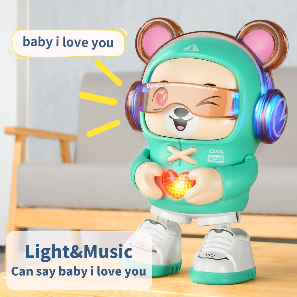 SXJ bear performing musical action close-up suitable for gentle playtime