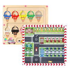 Syahro 2-in-1 magnetic color and number maze cover for color sorting and early math