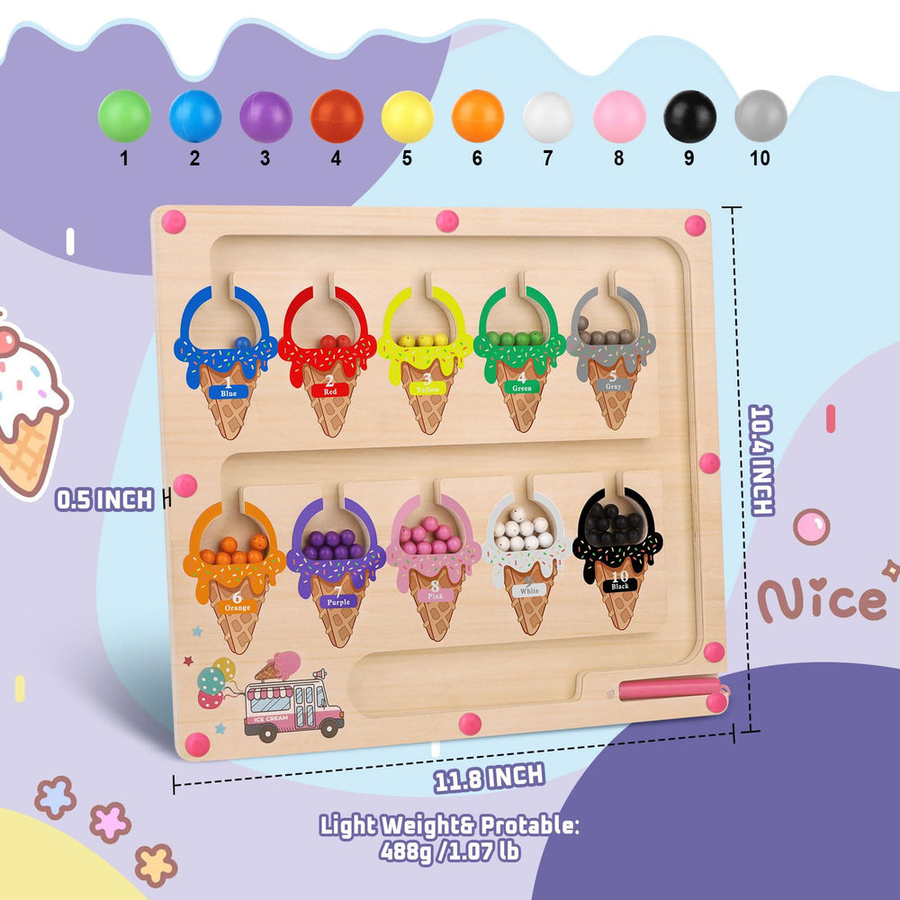 Syahro magnetic stick in action helps kids attract beads with precision and focus.