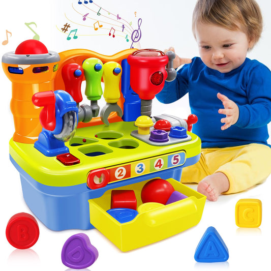 SYAOMUNLY baby tools workbench full setup for imaginative building and early engineering play.