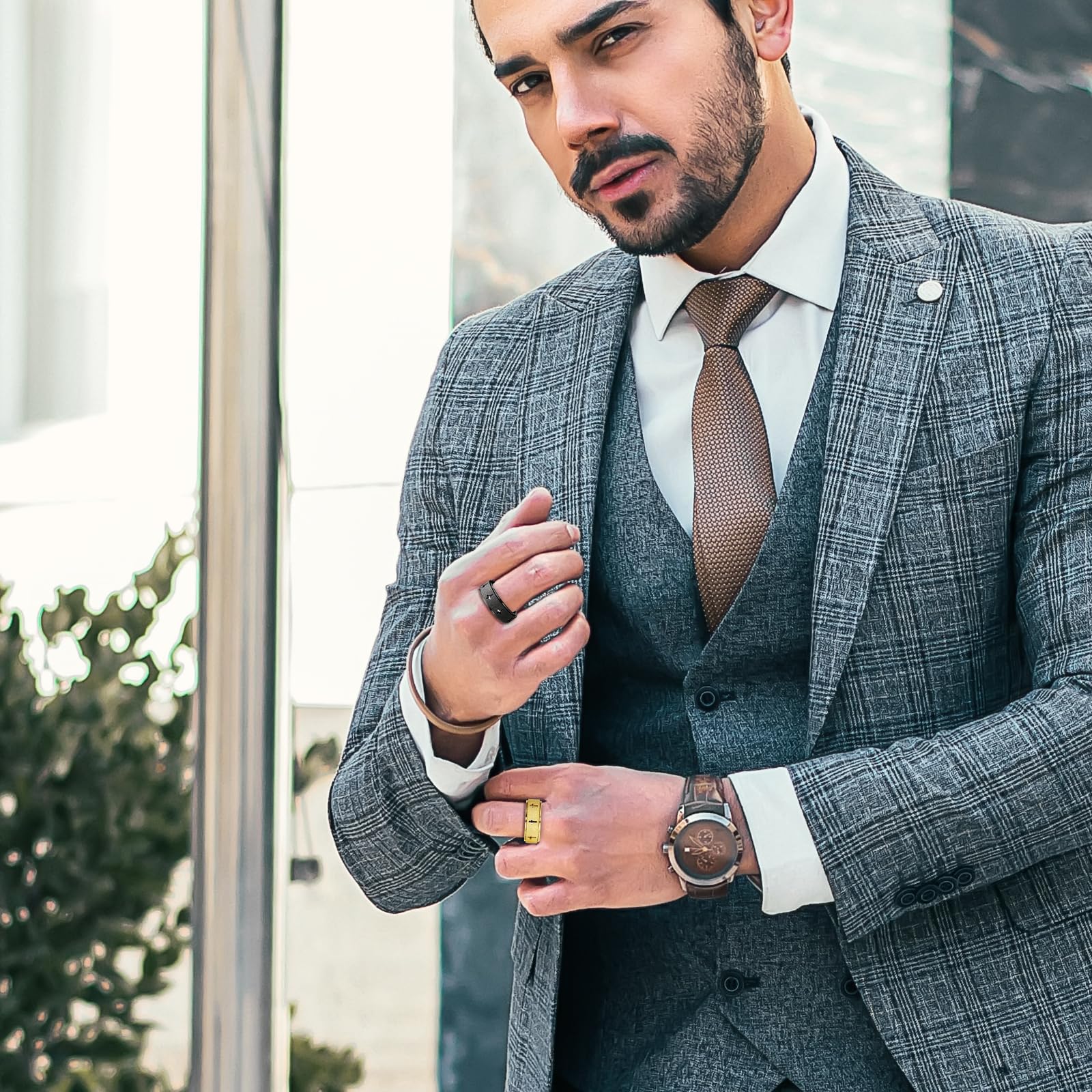 SYDNFZY men's ring on finger for daily wear and anxiety management