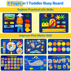SYHLN alphabet and number pages on the busy board boost recognition through hands-on play