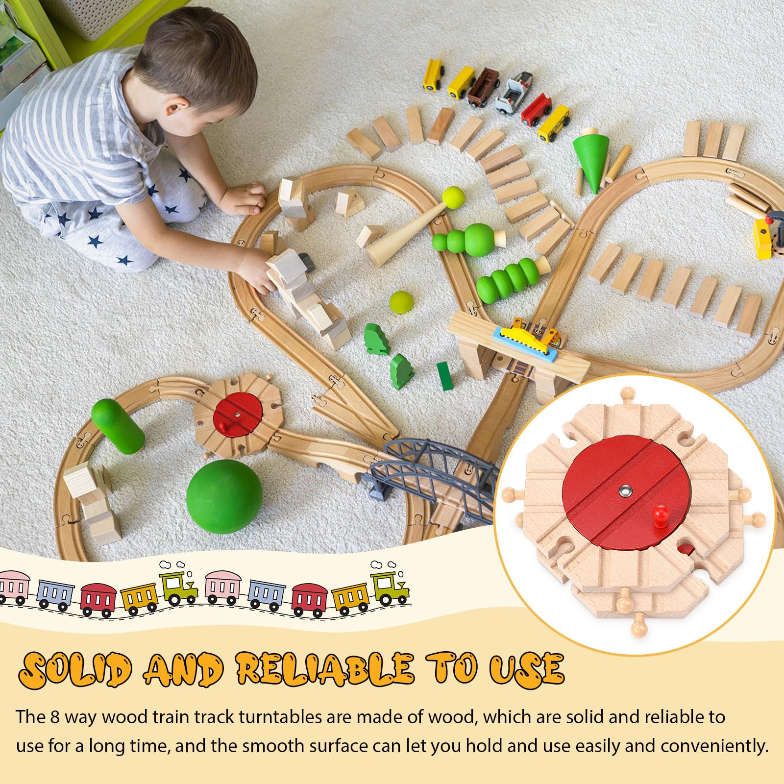 Syhood compatible 8-way turntable works with major train brands for versatile layouts