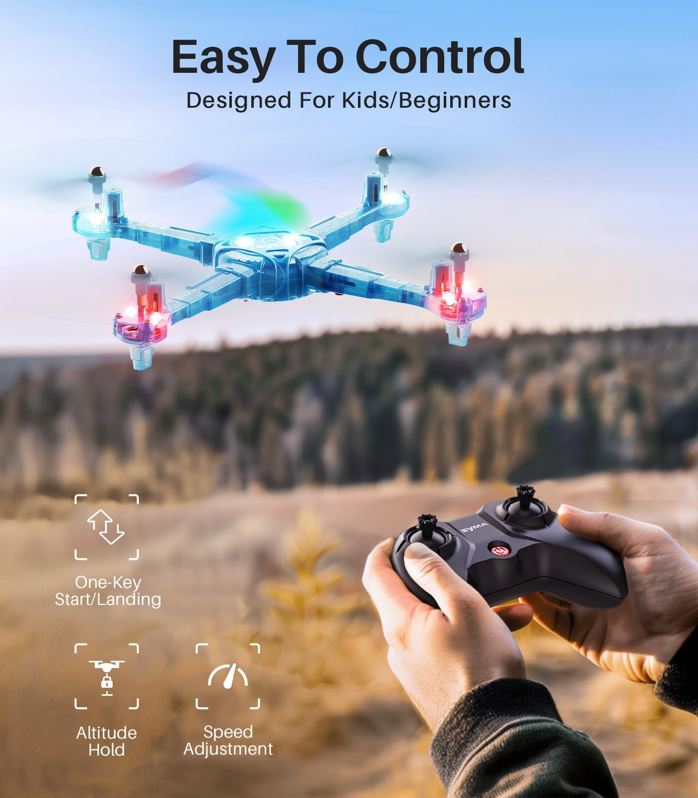 SYMA mini drone with detachable arms for easy transport