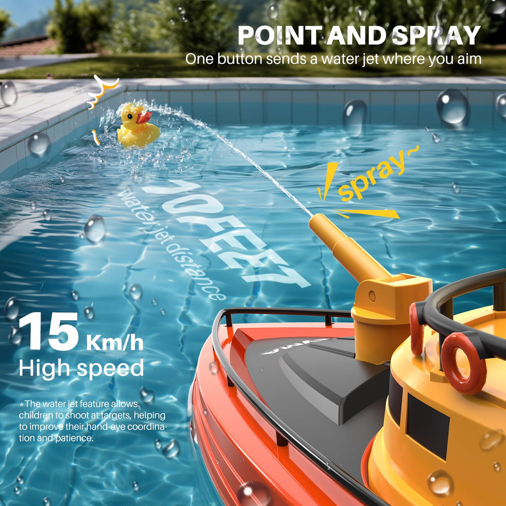 SYMA Q14 water spray function in action for exciting water battles
