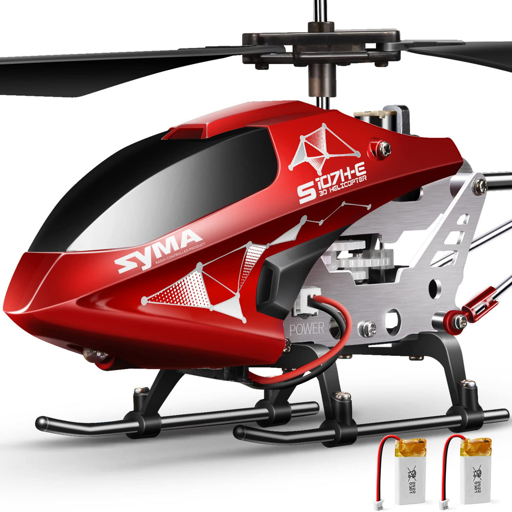 SYMA S107H-E front view showcases the sturdy alloy body for beginner flights.