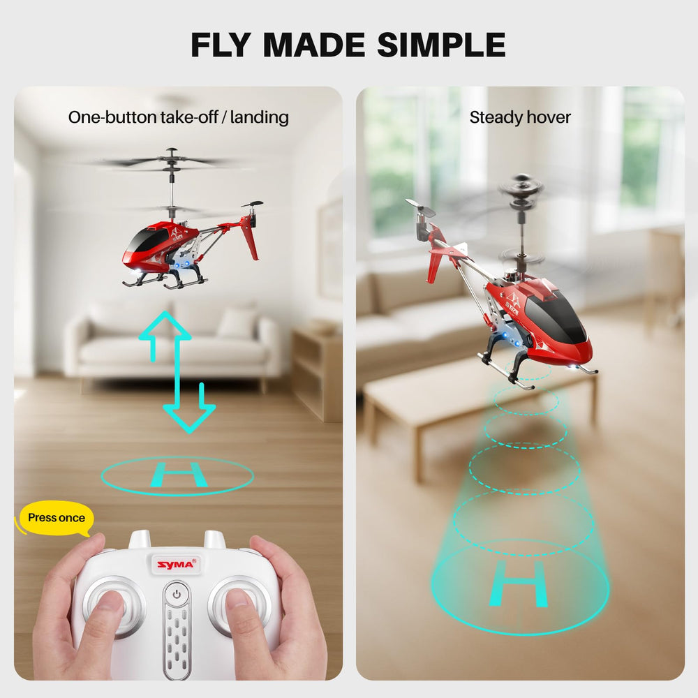 SYMA S107H-E gyro stability enables smooth, responsive control.