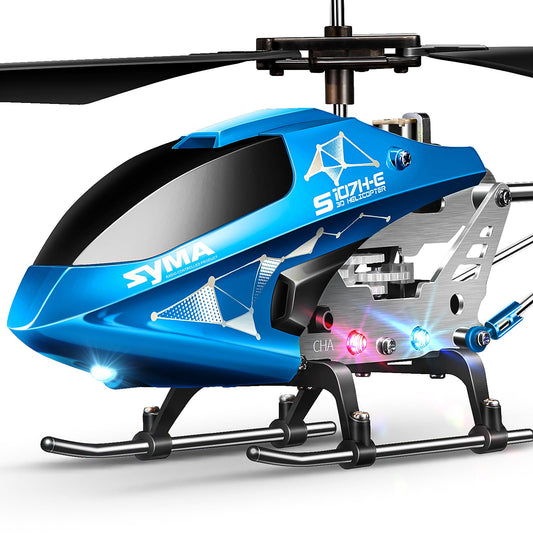 SYMA S107H-E RC helicopter with one-key takeoff for easy flights.