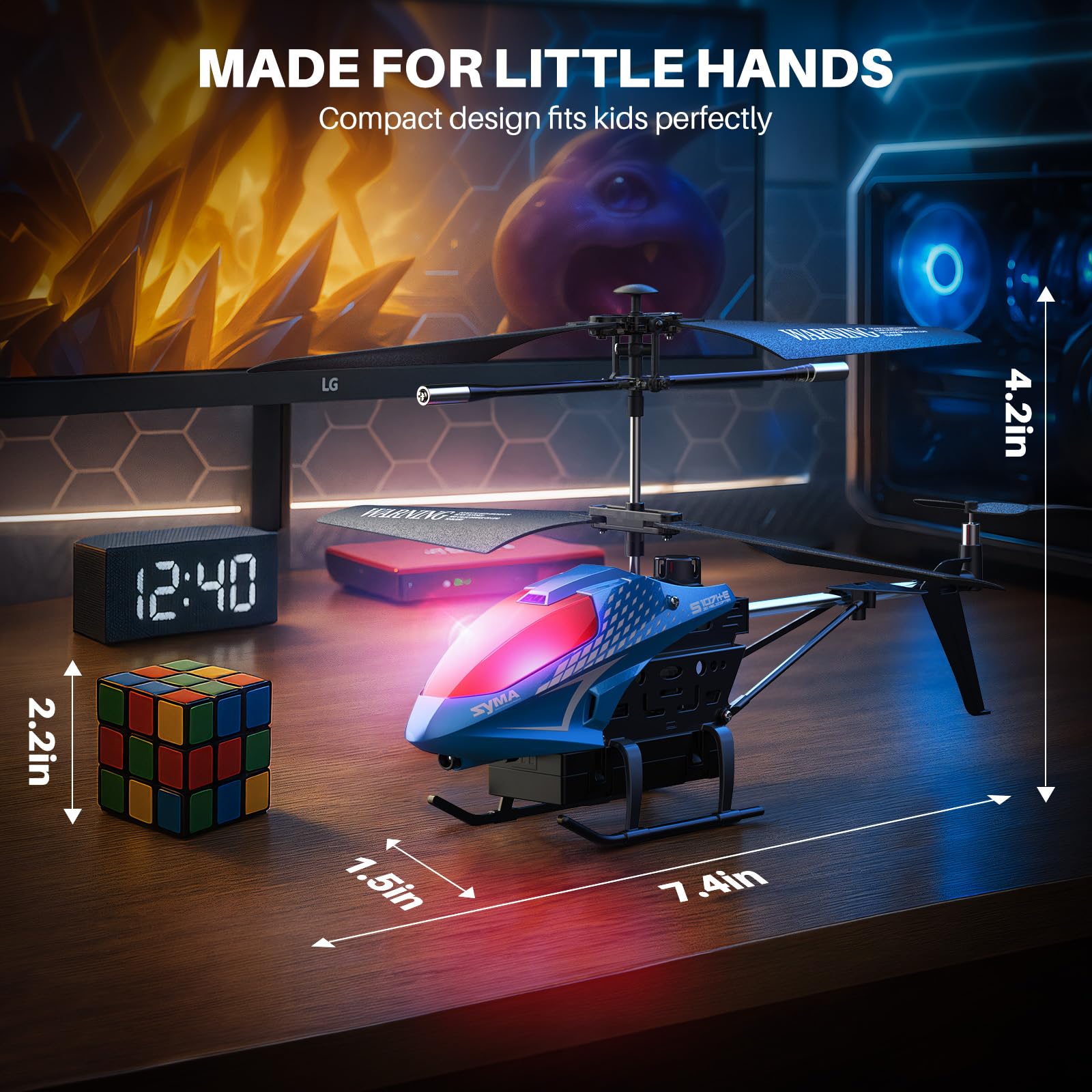 SYMA S107H-E one-key stunt mode creates spins and circles