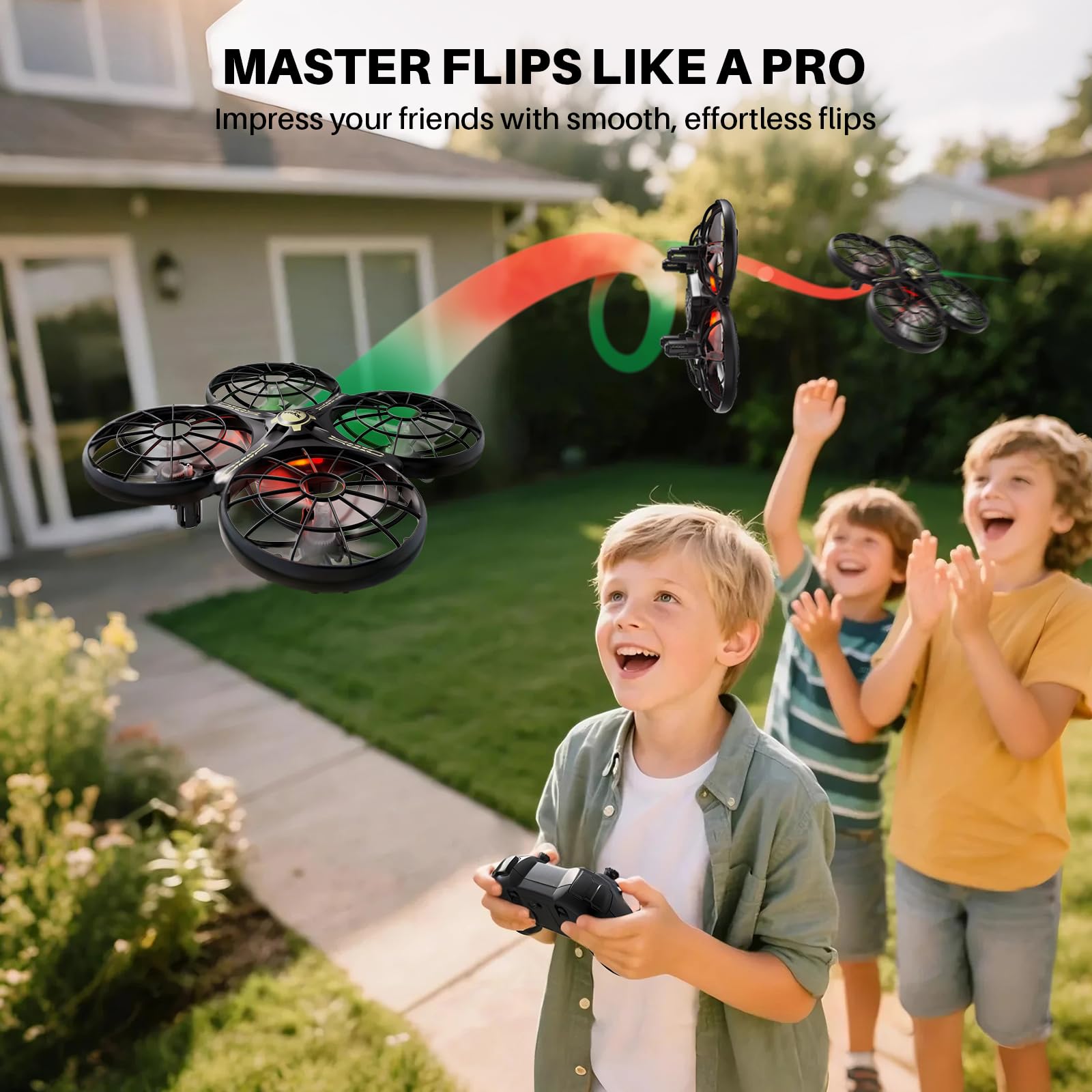SYMA X100 altitude hold keeps a steady hover for calm indoor sessions.