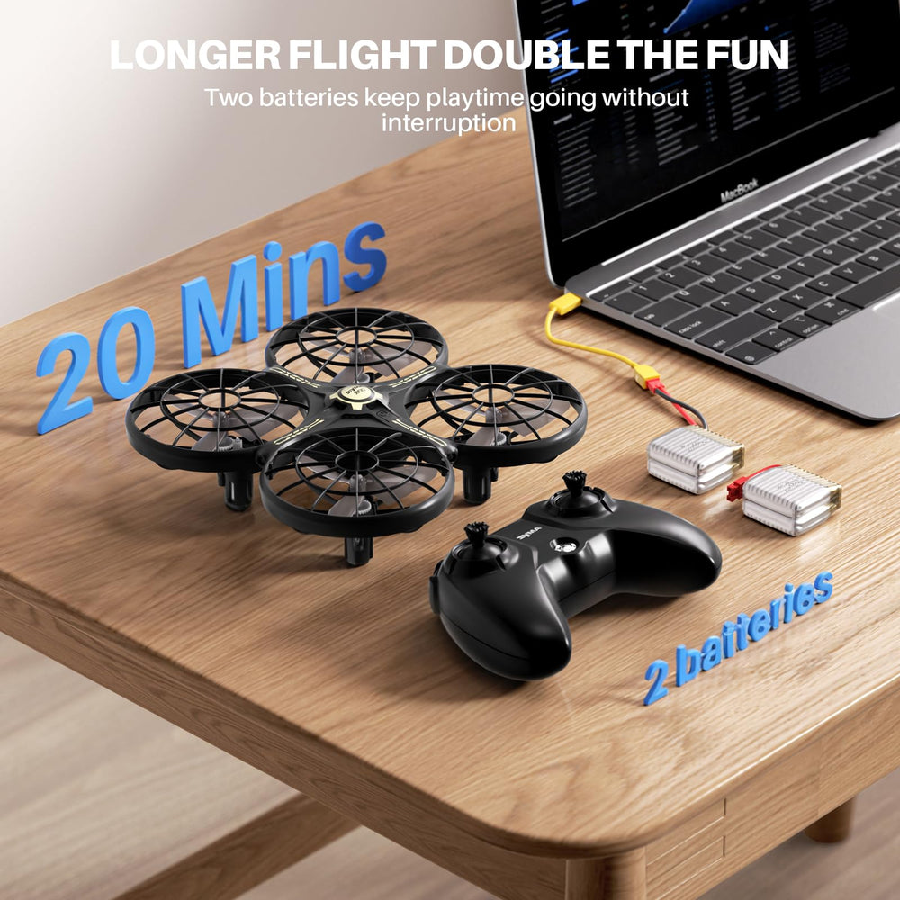 SYMA X100 two-battery setup powers longer flights for extended play.