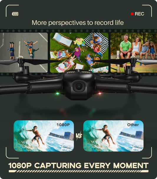 SYMA X600W 1080p camera delivers crisp aerial footage from above.