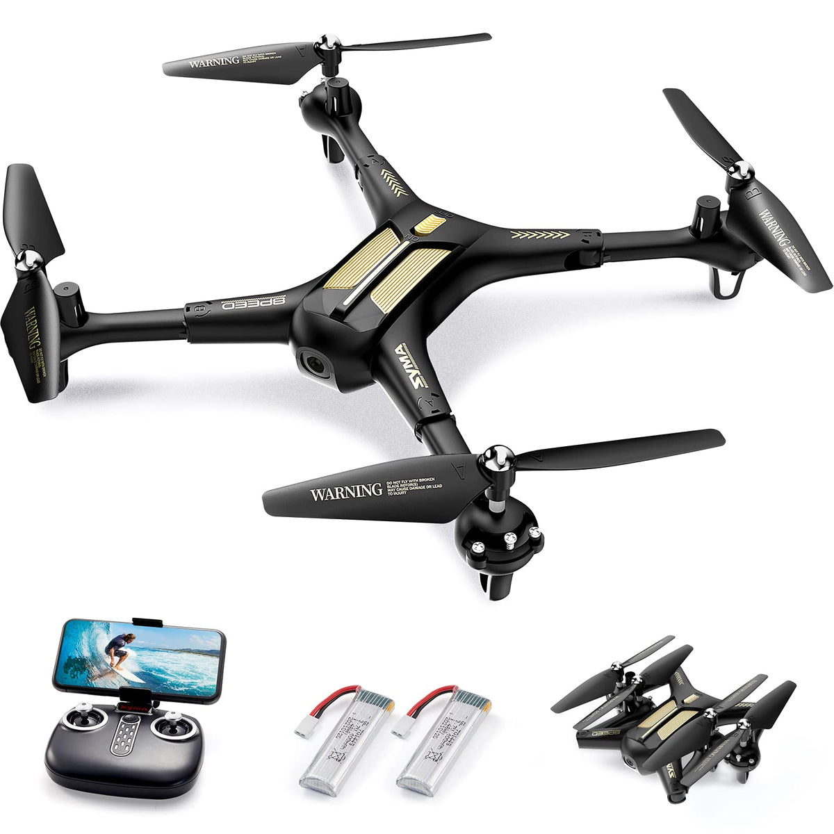 SYMA X600W foldable drone with travel-ready design for quick flights.