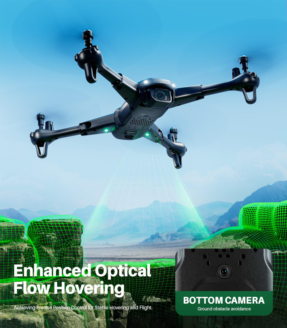 SYMA X710W optical flow hover demonstrates stable positioning on varied surfaces.