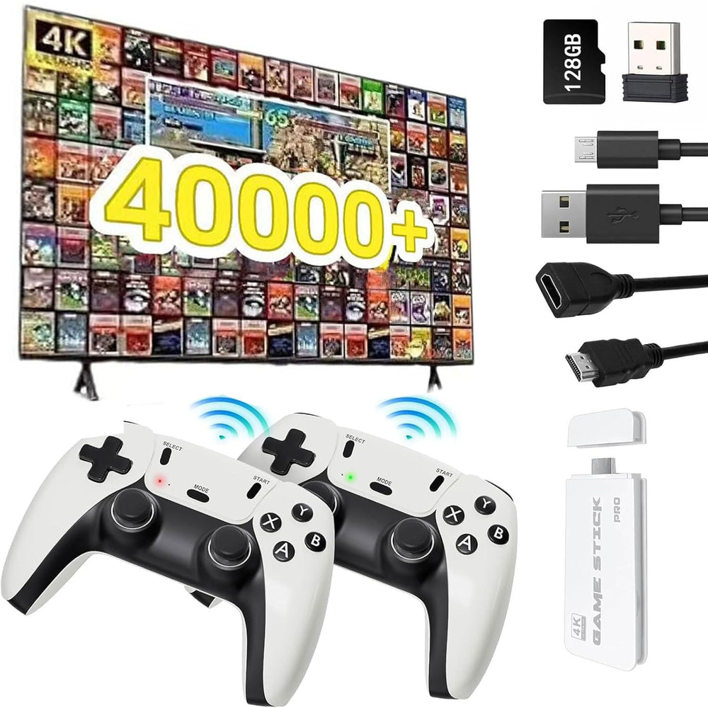 Symonloid Retro Game Console Stick Pro connected to TV for immersive 4K gaming