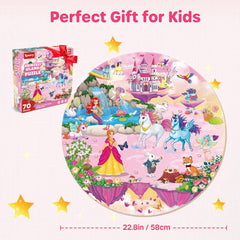 Synarry 70-piece circular puzzle with 22.8-inch diameter for immersive display.