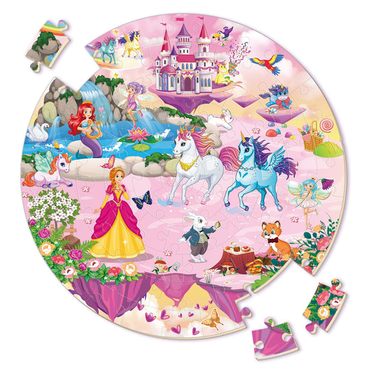 Synarry Unicorn Princess Mermaid Fairy floor puzzle boxed for easy gifting and storage.
