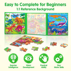 Synarry puzzle pieces have rounded edges for safe handling by little hands.
