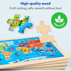 SYNARRY Earth wooden puzzle pieces to introduce the planet concept